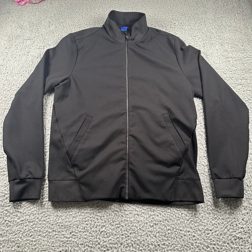 Kit and Ace Track Jacket Men's Large Black Full Zip Activewear Performance Logo